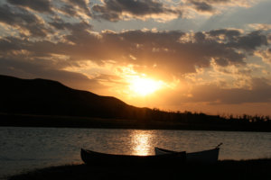 Sunset boating adventure