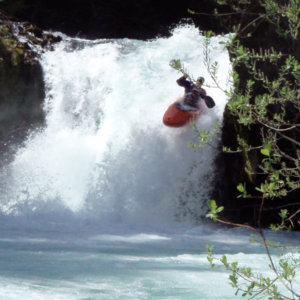 Kayaking waterfall